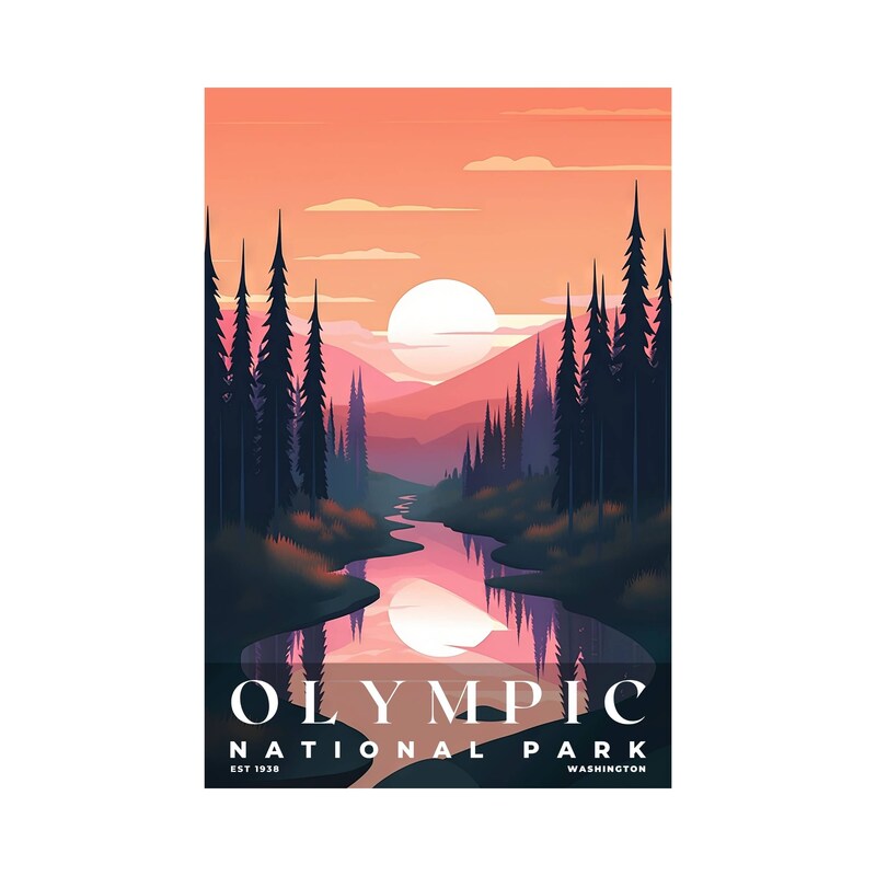 Olympic National Park Poster, Travel Art, Office Poster, Home Decor | S3
